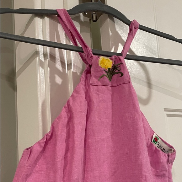 Fanm Mon, Pink Floral Embroidered Maxi Dress, Size S - Picture 3 of 9